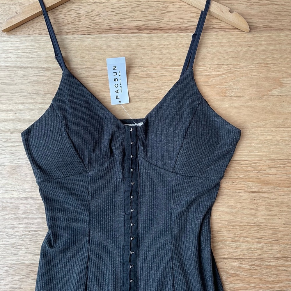 L.A. Hearts Gray Clasp Hook Up Mini Dress New With Tags - Picture 2 of 11